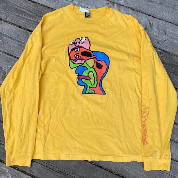 Brain Dead Brain Eeater Longsleeve Shirt Squash Yellow Large - Picture 4 of 6